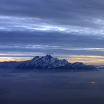 Aussicht von der Rigi nach Sonnenuntergang